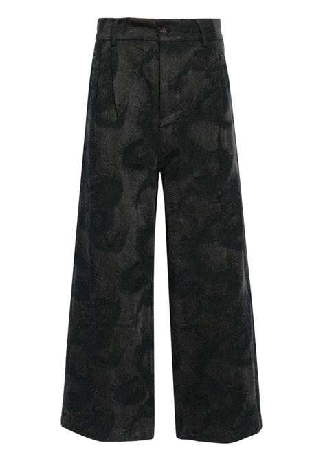 Black Dragon high-rise wide-leg jeans Feng Chen Wang - men FENG CHEN WANG | FUS17TR13BLK